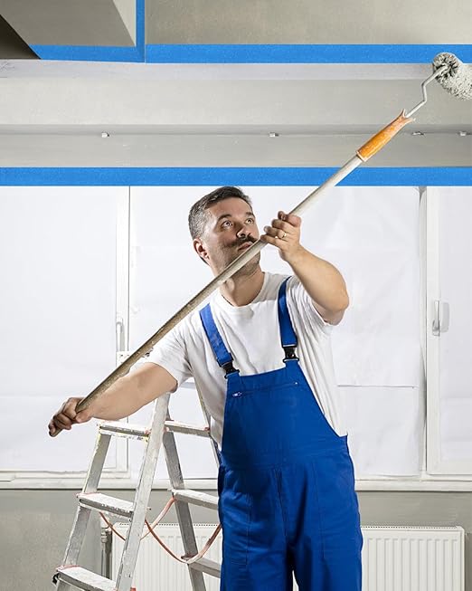 Painter's Tape 12 Rolls (Totaling 660 Yards) 1.88 inches x 55 Yards Blue Masking Tape for General Purpose Wall Painting, Home Improvement