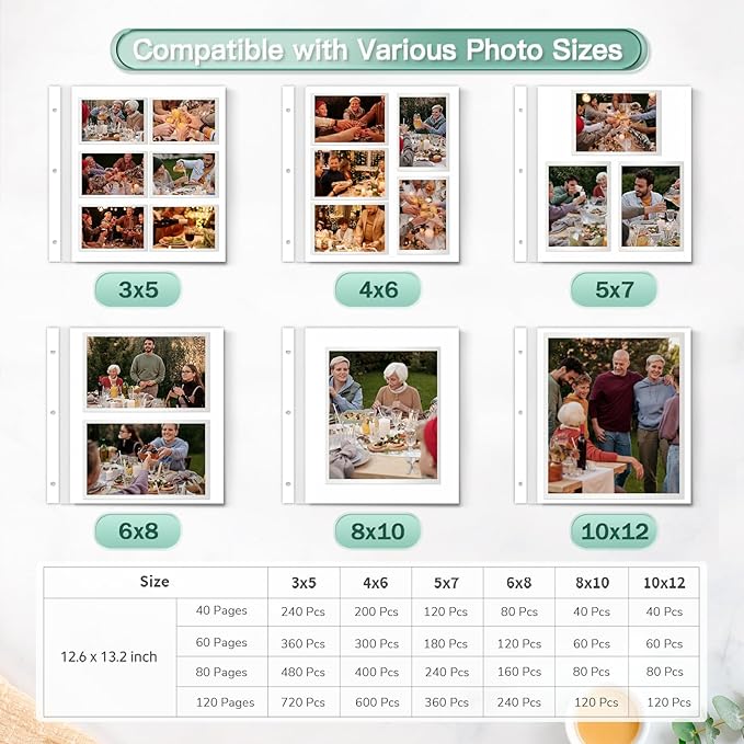 Popotop Photo Album Self Adhesive Scrapbook Album for 4x6 5x7 8x10 Pictures DIY Photo Book as Scrapbooking Supplies Kits, Birthday Gifts for Women Mom Wedding Baby Family Travel