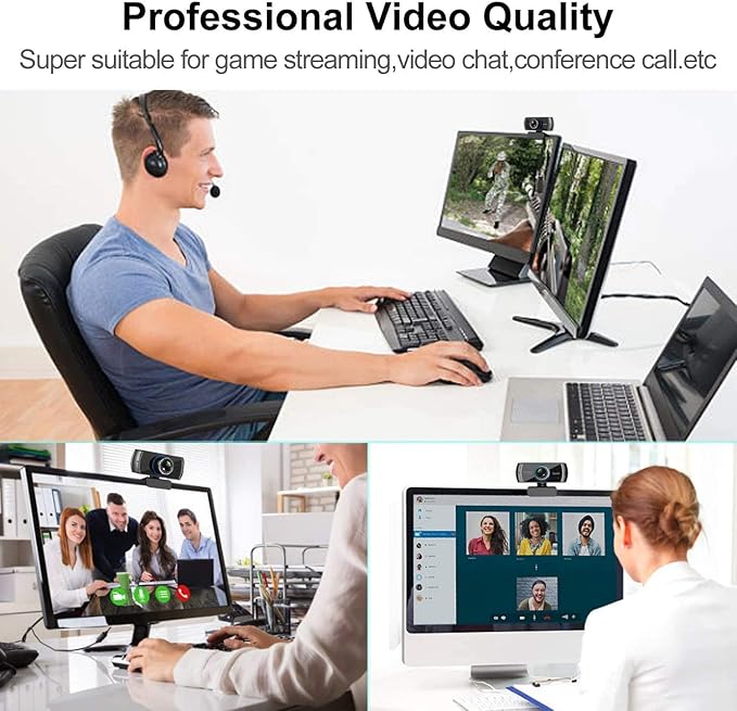 Spedal Webcam 1080P 30fps， HD Computer Webcam with Microphone for Desktop,100 Degrees Wide Angle Web Camera for Zoom Xbox YouTube Skype FaceTime Hangouts
