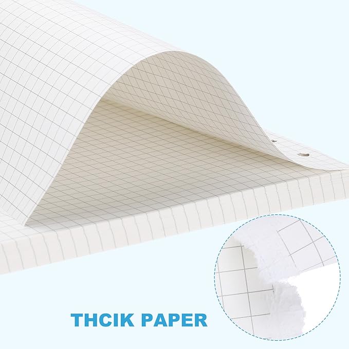 PATIKIL A5 Grid Refill Paper 6-Ring Binder Loose Leaf Planner Filler Paper Planner Inserts, 160 Sheets/320 Pages, Lined