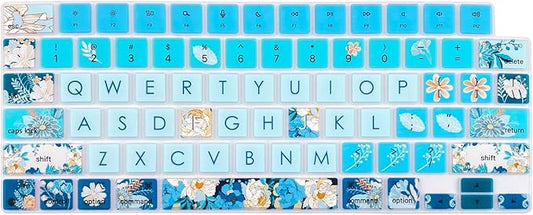 Keyboard Cover Skin for 2021-2024 MacBook Pro 14/16 (A2442 A2485 A3112 A3401 A3403 A2992 A2779 A2780 A2991 A2918 M1/M2/M3 M4) & MacBook Air 13.6''/15'' (A2681 A3113 A2941 A3114), Peony