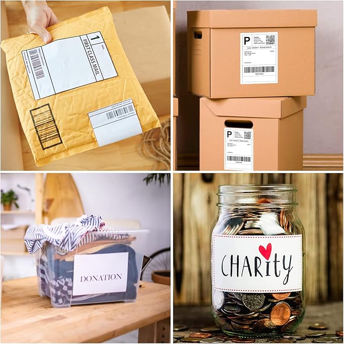 Half Sheet Shipping Labels - 8000 Counts, 8.5” x 5.5” Self Adhesive Shipping Label White Internet Mailing Labels 2 Per Page, Laser & Inkjet Printer Compatible [4000 Sheets 8.5” x 11”]