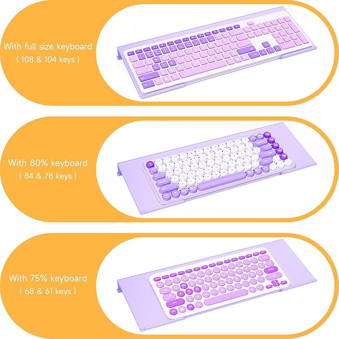 Ergonomic Computer Keyboard Stand - 17 Inch Purple Acrylic Keyboard Riser for Desk Tilted Keyboard Holder Tray with Non-Slip Strip for Home Office Easy Typing & Working