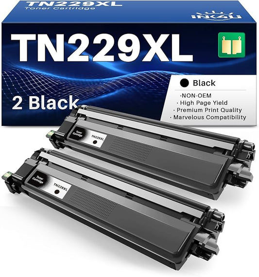 TN229XL Black Toner Cartridges, Compatible Replacement for Brother TN229XL TN229 Black TN229XLBK TN229BK to Use with MFC-L3780CDW HL-L3280CDW MFC-L3720CDW HL-L3220CDW HL-L3300CDW Printer (2 Pack)