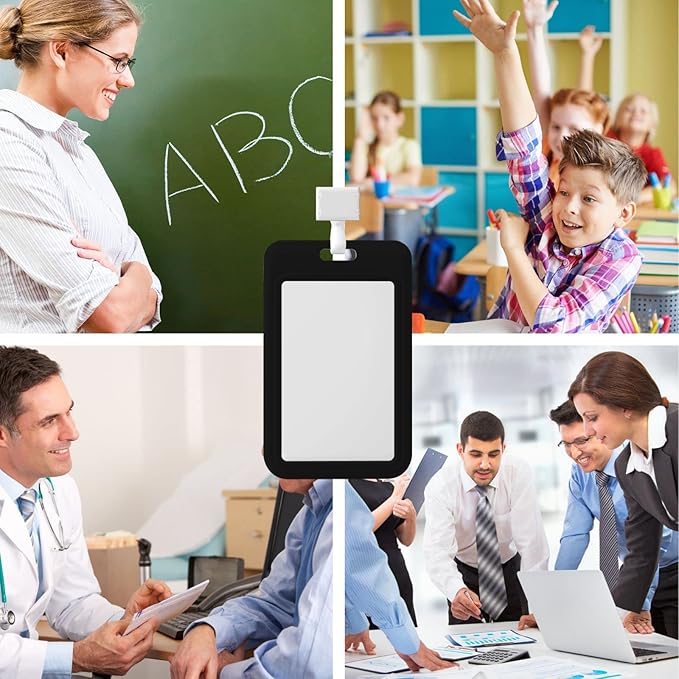 Custom Id Badge Holder Customizable Personalized Id Card with Photo Logo for Employee Work Office Staff Name Tag