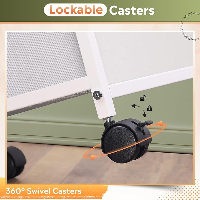 DEVAISE 2 Drawer Fabric Vertical Filing Cabinet, Rolling Printer Stand, White