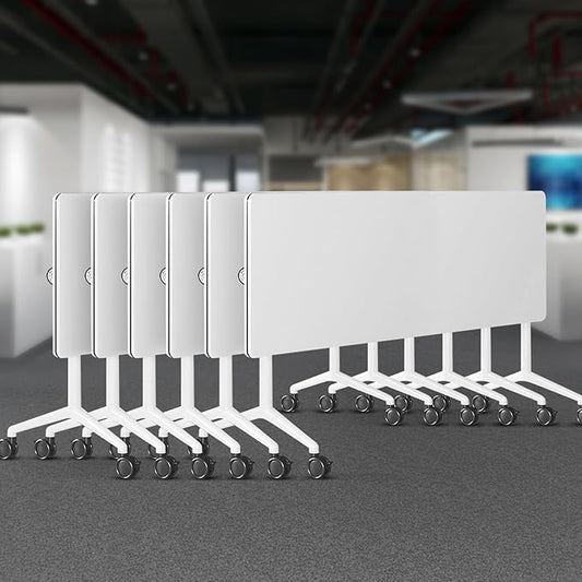 Folding Conference Room Tables 6 Pack, Foldable Modern Mobile Meeting Table Desk Training Table 6FT Large Rolling OfficeTable for Conference Training Classroom (6, 70.8" * 23.6" * 29.5")