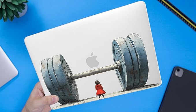 DTangLsm Compatible for MacBook Air 13 inch Case 2025 2024 2023 2022 M4 M3 M2 A3240 A3113 A2681, Smooth Plastic Hard Shell Protective Cover for MacBook Air 13.6 Laptop Case+Keyboard Cover, Big Barbell