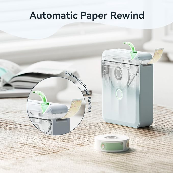 NIIMBOT D110 Upgraded Version Mini Label Maker Machine with Tape, Portable Bluetooth Thermal Printer, Sticker Labeler with Multiple Templates for Office Organization Home Kitchen School, Blue