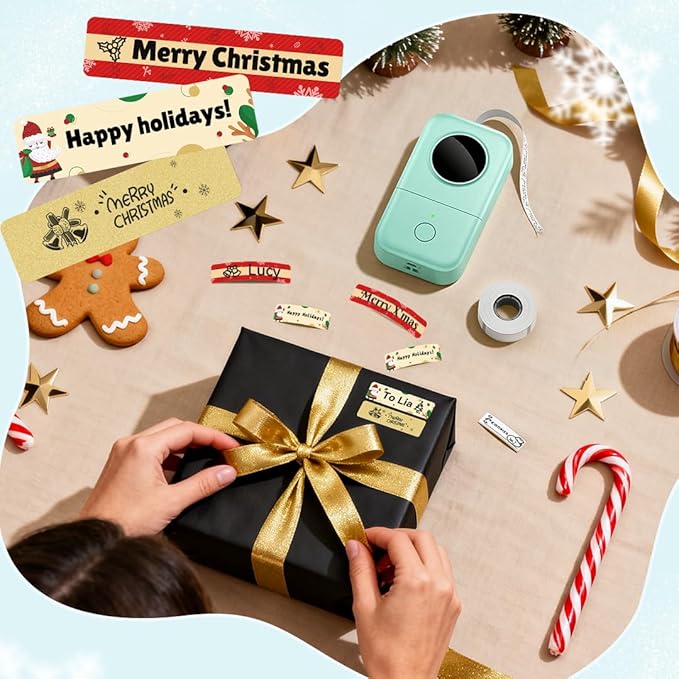 Phomemo D30 Label Maker Machine, Portable Bluetooth Mini Label Printer, Smartphone Handheld Thermal Sticker Small Labeler Multiple Templates Font Icon Inkless Custom Label for Home Kids School Items