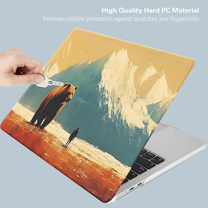 KEROM Compatible for MacBook Pro 14 Inch Case 2025-2021 M4 M3 M2 M1 Pro/Max Chip A3112 A3185 A3401 A2918 A2992 A2779 A2442, Cute Aesthetic Plastic Hard Shell & Keyboard Cover for Mac Pro 14, Bear