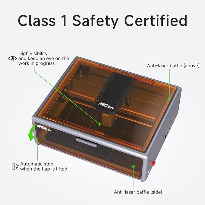 Creality Falcon A1 10W Laser Engraver, Enclosed Laser Cutter with Air Assist, HD Camera Positioning, Beginner-Friendly, Class 1 Safety Laser Engraving Machine for Wood and Metal, Acrylic
