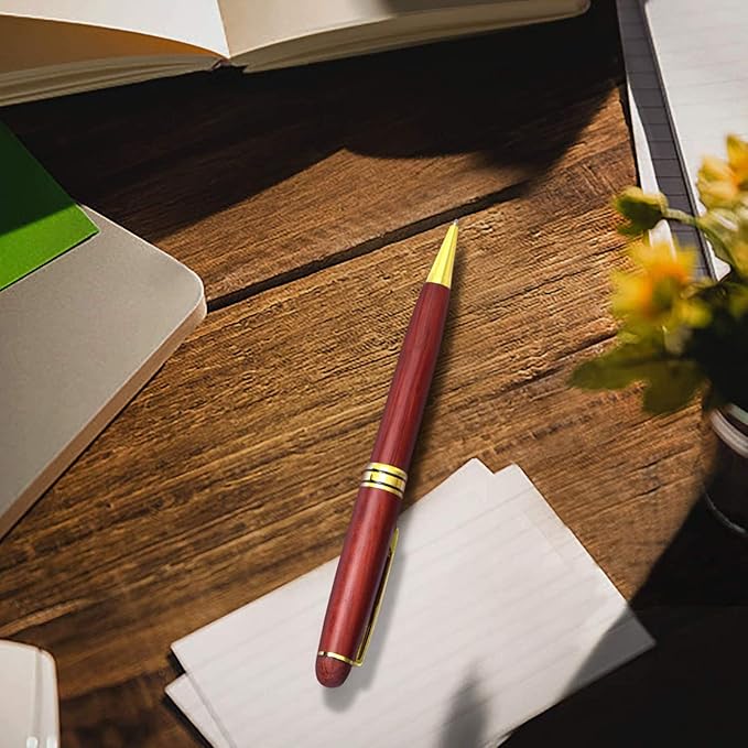 Cambond Ballpoint Pens Wood Pen - Fancy Pens with Gift Box Christmas Gift Nice Pens Set for Men Women Employee Journaling Executive Black Ink 1.0mm, 3 Pens with 3 Extra Refills