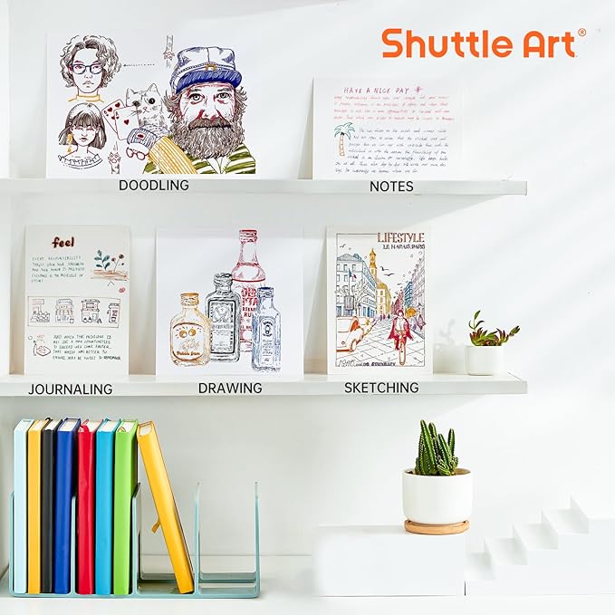 Shuttle Art Colored Retractable Gel Pens, 11 Unique Dark Vintage Ink Colors, Cute Pens 0.7mm Medium Point Quick Drying for Writing Drawing Journaling Note Taking School Office Home