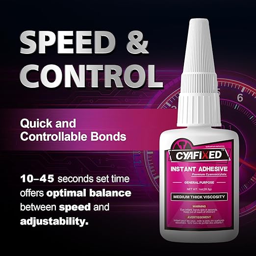 Super Glue Liquid, Instant Clear Cyanoacrylate Medium Thick Viscosity Adhesive, Food Safe CA Glue For Shoe Repair Leather Ceramic Plastic Glass Metal Wood Aquarium Porcelain Rubber Pottery Model Craft