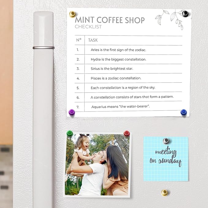 Strong Whiteboard Magnets, Small Cute Kitchen Magnets for Refrigerator, Blue Metal Magnetic Push Pins, 18 Pack Magnetic Clips for for Gadgets, Desk Accessories, Classroom, Bulletin Board