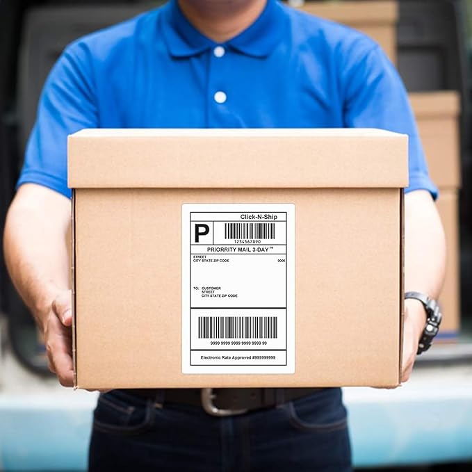 L LIKED 16 Rolls 4" x 6" Direct Blank Thermal Shipping Labels with 250 Labels/Roll - Compatible with Zebra 2844 ZP-450 ZP-500 ZP-505 (16 Rolls)