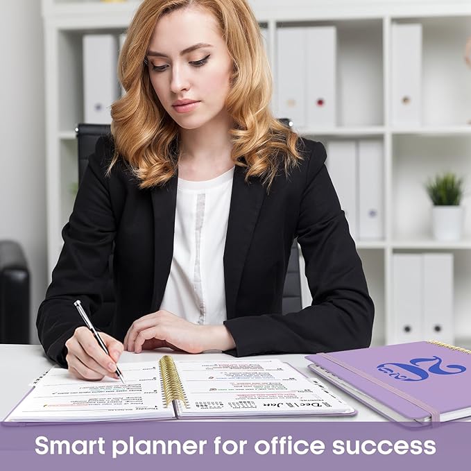 2026 Planner, Weekly and Monthly Calender Planner, Jan 2026 to Dec 2026, Hardcover 2026 Calendar Planner Book with Tabs & Inner Pocket, Office Home School Supplies for Women & Men - A4 (8.5" x 11"), Purple