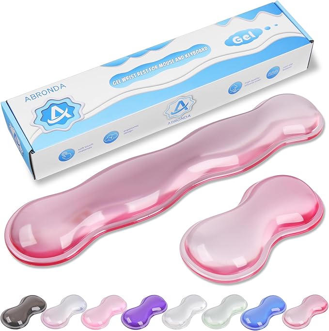 Gel Wrist Rest for Keyboard and Mouse, Wrist Rest for Keyboard, Mouse Wrist Support, Pain Relief, Cool Touch, Non-Skid, Keyboard and Mouse Wrist pad Set