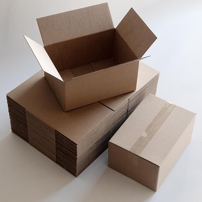 10x7x5 Inches Shipping Boxes Set of 40, Brown Corrugated Cardboard Box Literature Mailer for Packing Small Business
