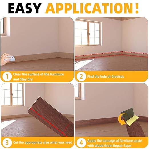 GSCIT Club Wood Grain Repair Tape, 2.4 inch X 50ft Self Adhesive Cherry Grain Repair Patch for Tables, Chairs, Baseboards, Doors, Windows, Floors, Handicraft DIY.