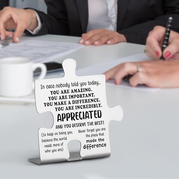 Thank You Gifts for Coworkers, Boss, Women, Men, Friends. Appreciated Coworker Gift. Inspirational Gift Ideas, Motivational Quotes for Office Home Decorative Signs Plaques WDD4