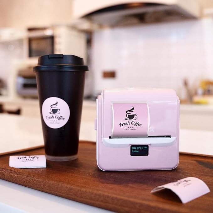 ORGSTA Label Maker Machine with Tape, T003 Thermal Label Maker, 2 Inch Bluetooth Label Printer Compatible with Phone & PC, Sticker Printer Barcode Thermal Maker for Small Business, Home, School