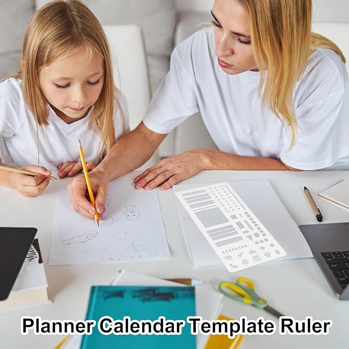 Calendar Stencils for Planners, Flexible Record Template, Scrapbook Drawing Ruler, Reusable Planner Stencil, Journaling Accessories for Lettering Banners Habit Tracker Stamps Bookmark
