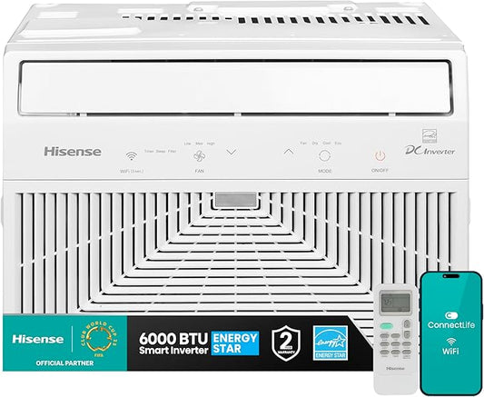 Hisense WCT06W25A Window Air Conditioner, 6,000 BTU, White
