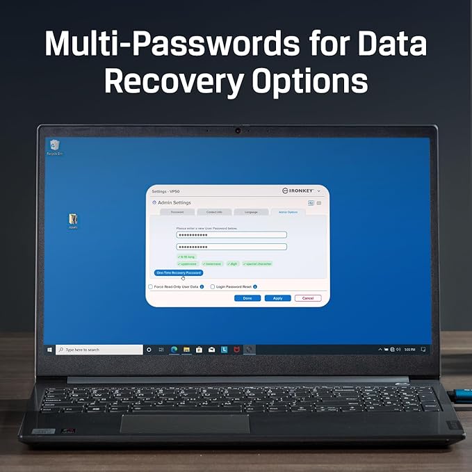 Kingston Ironkey Vault Privacy 50 USB-A 512GB Encrypted Flash Drive | FIPS 197 Certified | XTS-AES 256-bit | BadUSB and Brute Force Protection | Mult-Password Option | IKVP50/512GB