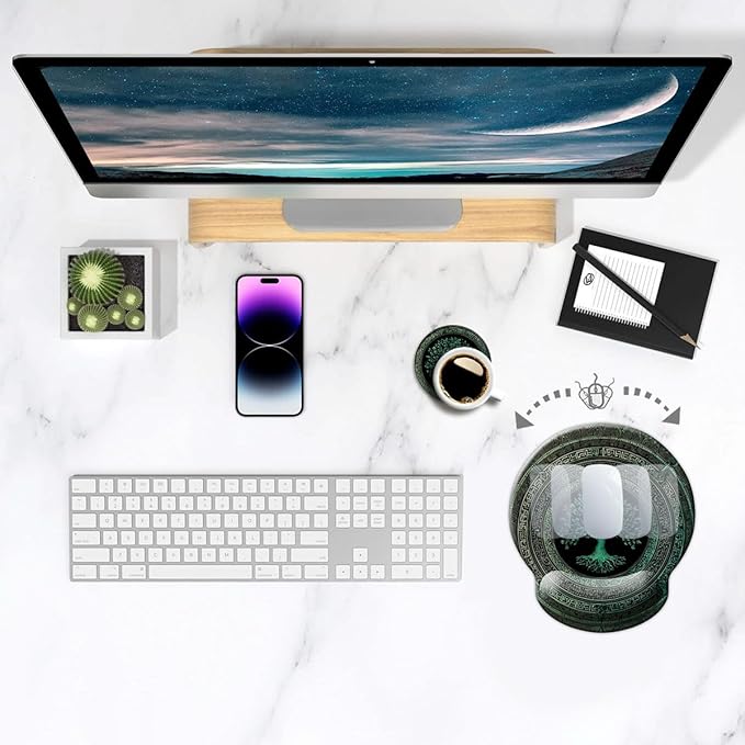 Ergonomic Mouse Pad with Wrist Support,Mouse Pad with Wrist Rest,Relieve Wrist Pain Mousepad Non-Slip Rubber Base,Mouse Pads for Desk,Computers,Laptop,Office,Home,Accessories Rug