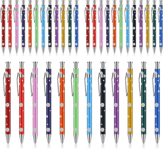 Retractable Ballpoint Pens, Assorted Colors, Men Women Retractable Pens,1.0 mm Black Ink (36)
