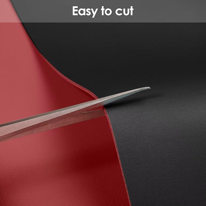 Leather Table Pad,1.8mm Thick,40x90 Inch,Dining Table Pad,Table Pads for Dining Room Table Rectangular,Table Protector for Dining Room Table,Dining Table Cover(Black+Wine Red,40x90)