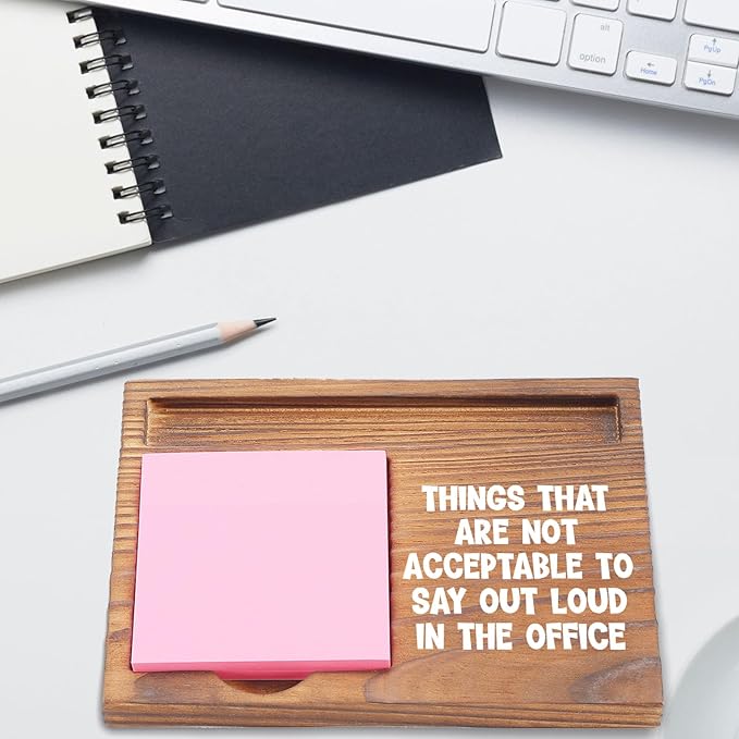 Funny Office Sticky Note Holder, Things That are Not Acceptable to Say Out Loud in The Office, Work Desk Organizer with Humor, Coworker Gift, Boss Appreciation, Workplace Gag Gift EDP120