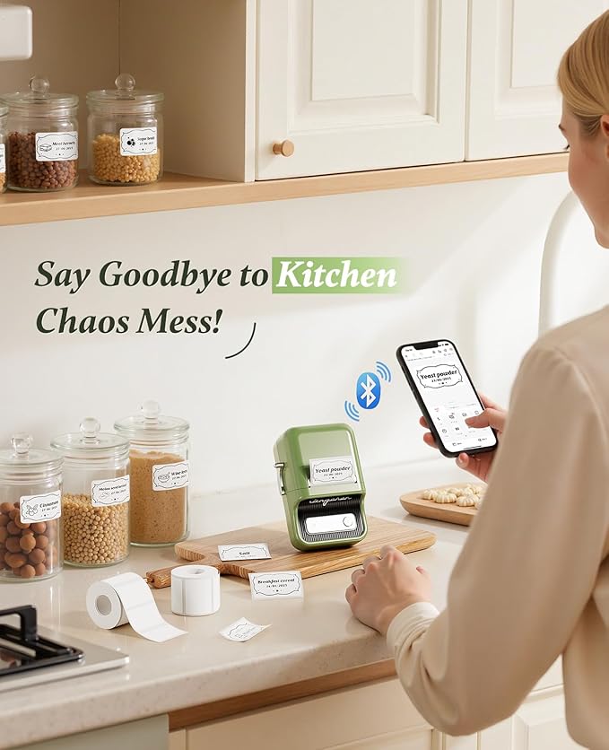 NIIMBOT B21 Label Maker Thermal Label Printer, Good Idea for Home Organization Office Business, 50x30mm Label-230Pcs