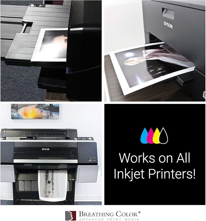 Vibrance Metallic Photo Printer Paper 10 mil 255 gsm Premium Photo Paper Roll 3in Core 17 inches x 100 feet Works with Most Inkjet Printers Including Professional Makes and Models Like Epson Canon HP