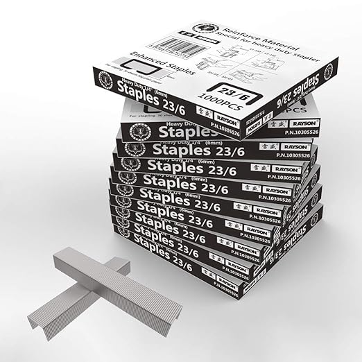 Rayson Heavy Duty Staples, Enhanced 1/4" Leg Length, 1/2" Width, 2000 Staples (30 Sheets)