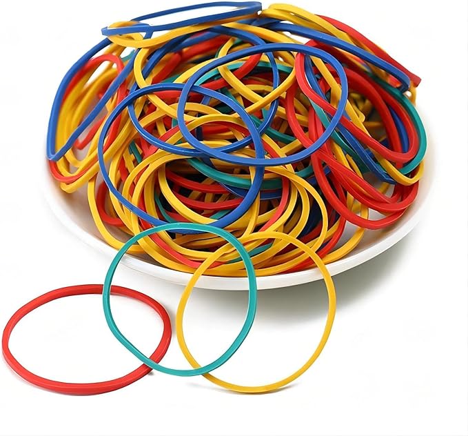 800PCS 50mm Color Rubber Bands - Durable Multi-Color Office & Stationery Supplies - 2 Inch (Natural Rubber-800pcs)