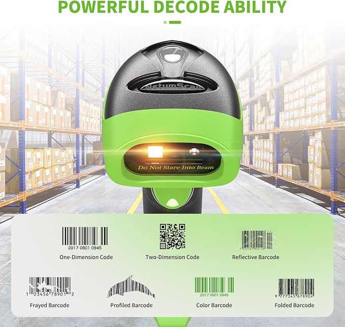 NetumScan Wireless QR Barcode Scanner, 3 in 1 Automatic Bluetooth 1D 2D Barcode Reader USB Image Code Scanner for Store, Warehouse POS, Computer, Tablet, iPad, iPhone, Android