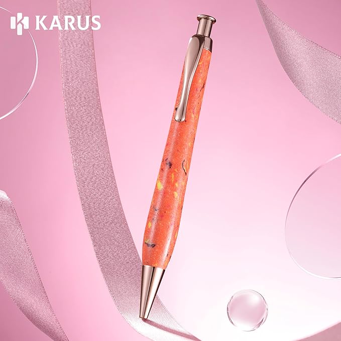 KARUS Gift Pen Set, Sustainable Refillable Ballpoint Pens with Black Ink, Stylish, Smooth Writing Pens for Women, Men, Office, Journaling, School, Thoughtful Gifting