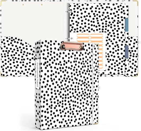Ospelelf 3 Ring Binder 1 Inch, Cute Binders for Letter Size Documents(11" x 8.5") with 5 Tab Dividers, Clipboard Organizer, Back to School and Office Supplies
