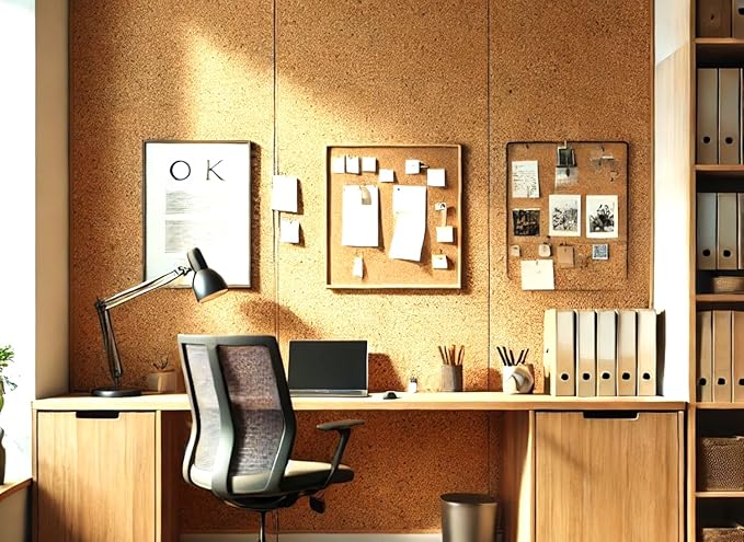 Manton Cork Premium Cork Roll - 4' x 4' x 1/2", 100% Natural Facing Grade Material for Bulletin Boards, Decorative Photo and Message Push Pin Displays - Perfect for Home, School, and Office