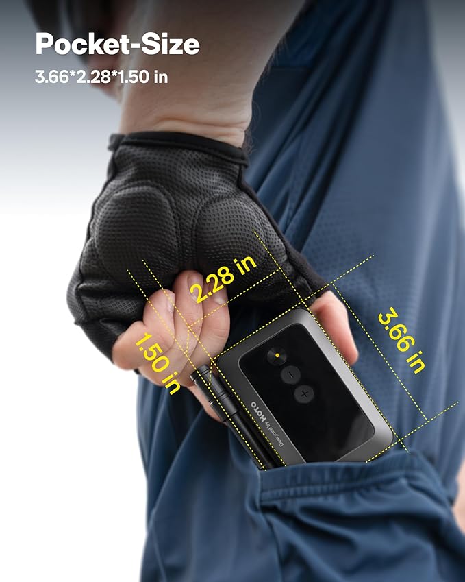 HOTO Mini Bike Tire Pump, 25s Fast Inflate Bicycle Pump with Guage, 150PSI Portable Electric Bike Air Pump with Presta and Schrader Valve for Road Bike, Motorcycle, Mountain Bike, Car, Sports Ball