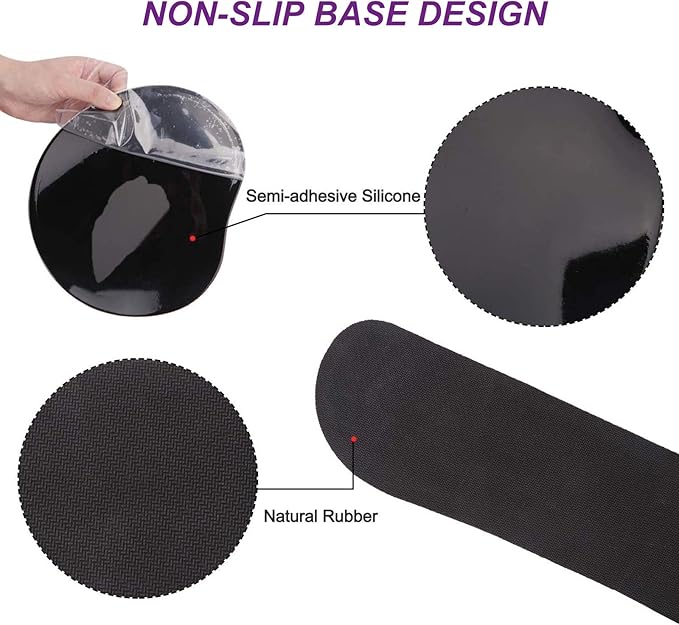 ArtSo Upgraded Wrist Rest Support for Mouse Pad & Keyboard, Ergonomic Gel Mousepad Non-Slip Rubber Base Home,Office Pain Relief, Easy Typing Cushion Neoprene, Soft Memory Foam, Purple Heart Butterfly