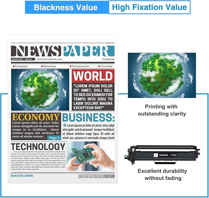 TN227 TN-227BK/C/M/Y High Yield Toner Cartridge: Compatible Replacement for Brother TN223 TN 227BK/C/M/Y for HL-L3270CDW MFC-L3770CDW HL-L3290CDW MFC-L3750CDW HL-L3210CW Printer (TN-223BK/C/M/Y 5Pack)