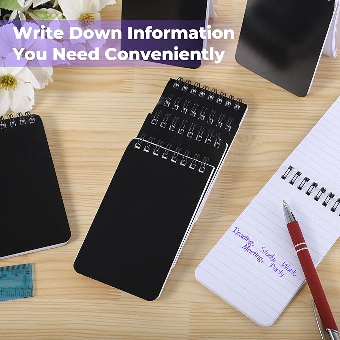 Small Spirals Notepads, 50 Pcs 3 x 5 Inches Mini Notebooks, 60 Sheets Mini Portable Pocket Notebook, Top Bound Notebook Memo Pads for Home Office School