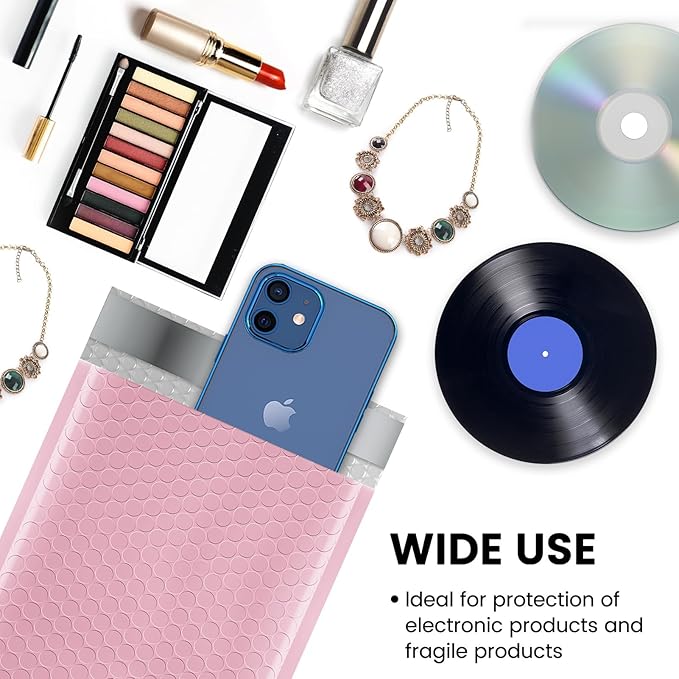 Fuxury Bubble Mailers 6x10 Inch 500 Pack Padded Envelopes Usable Size 6x9" Thick Mailing Envelopes Bubble Opaque Padded Mailers Shipping Bags for Mailing Jewelry Makeup Small Business #0 Light Pink