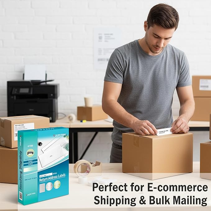Printable Address Labels,0.5"x1.75" Self-Adhesive Return Stickers for Printer,2000 Blank Label,Personalized Mailing Labels for Envelopes,for Home,Office,or Small Business Use