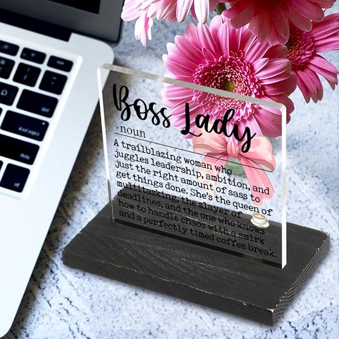 Boss Lady gifts for Women, Thank You Appreciation Gifts for Boss Lady, Thank You Gifts for Female Boss, Boss Inspirational Gifts Appreciation, Boss Day Gift office Home Decorative Signs-DX335