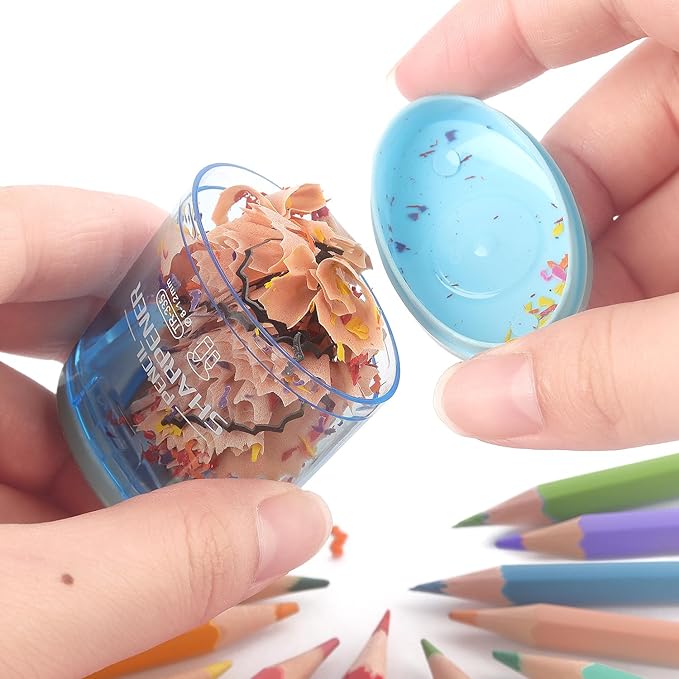 4 Pack Pencil Sharpeners Manual Dual Holes Compact Colored Handheld Pencil Sharpener for Kids, School, Office